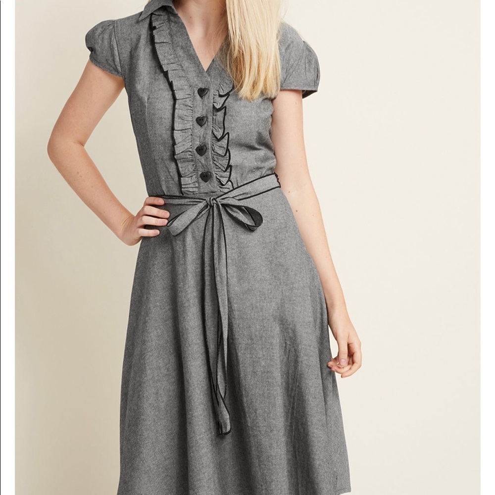 ModCloth About the Artist Dress in Grey